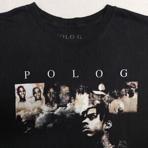 Polo G The Goat Band Crew Neck Short Sleeve Shirt Mens Size M Medium M Black